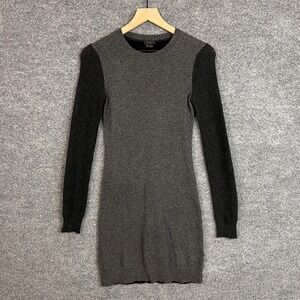 Theory Dress Women's Petit P/TP Gray Knit Cashmere Sweater Long‎ Sleeve Sheath